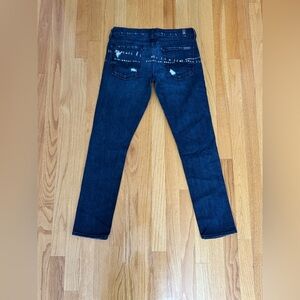 7 For All Mankind RARE Josefina Skinny Boyfriend 25 26 metal accents button fly